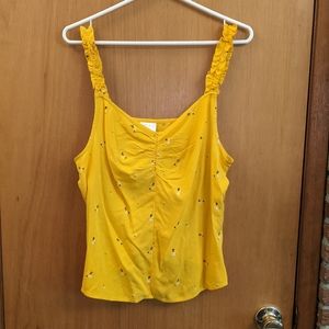 Abound V-Neck Ruffle Strap Floral Top Sz. L